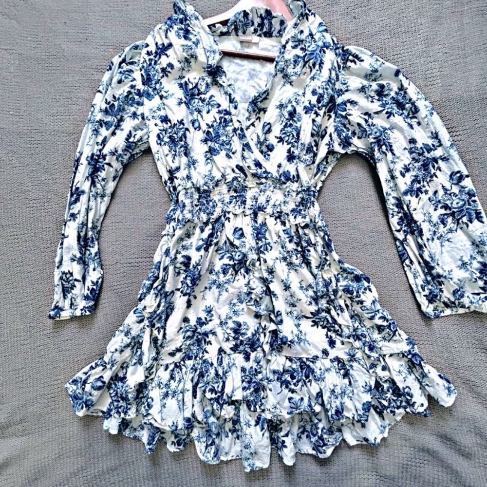 Blue Floral LoveShackFancy Mini Dress